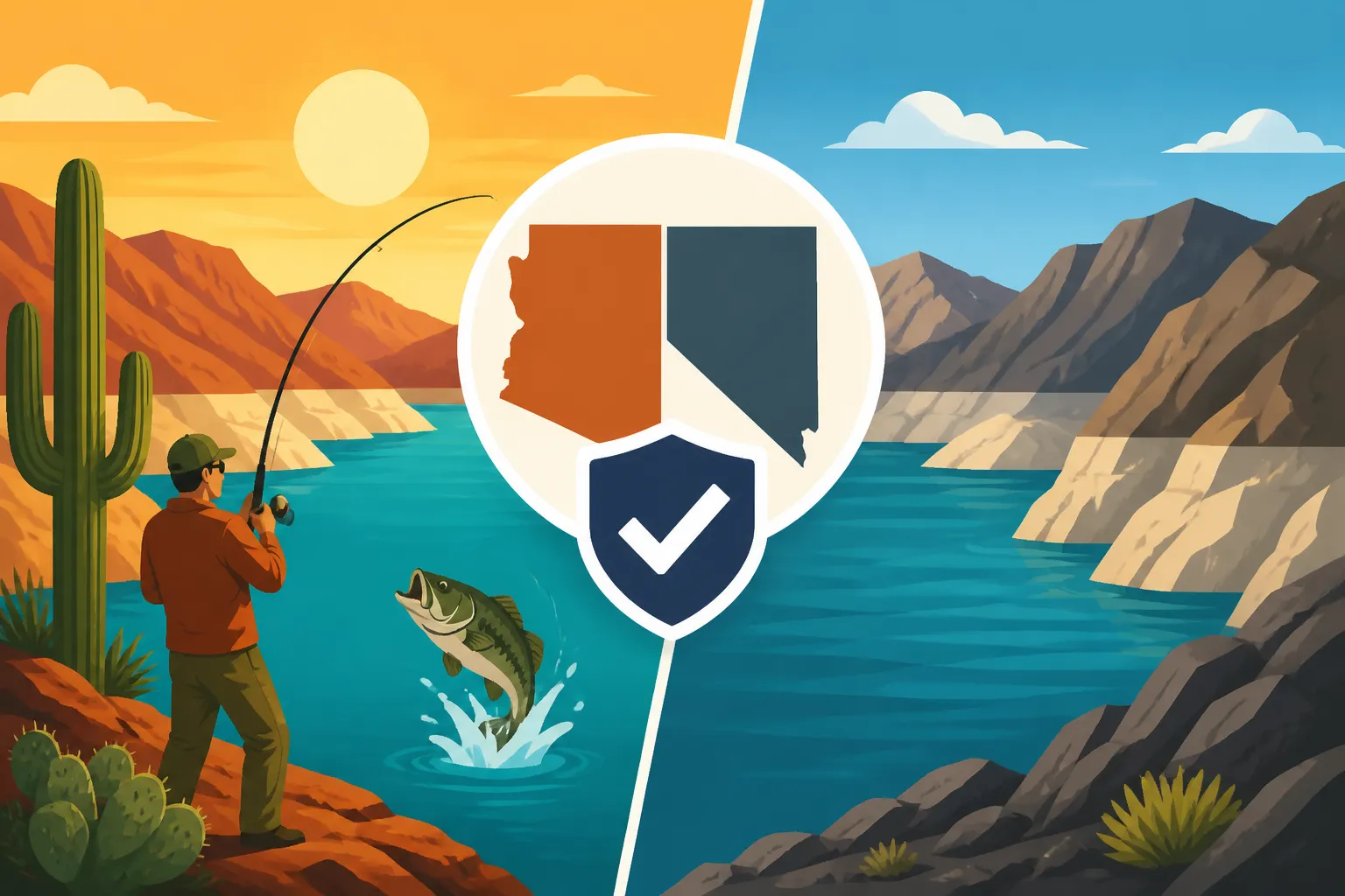 Arizona License Coverage on the Nevada Side of Lake Mead