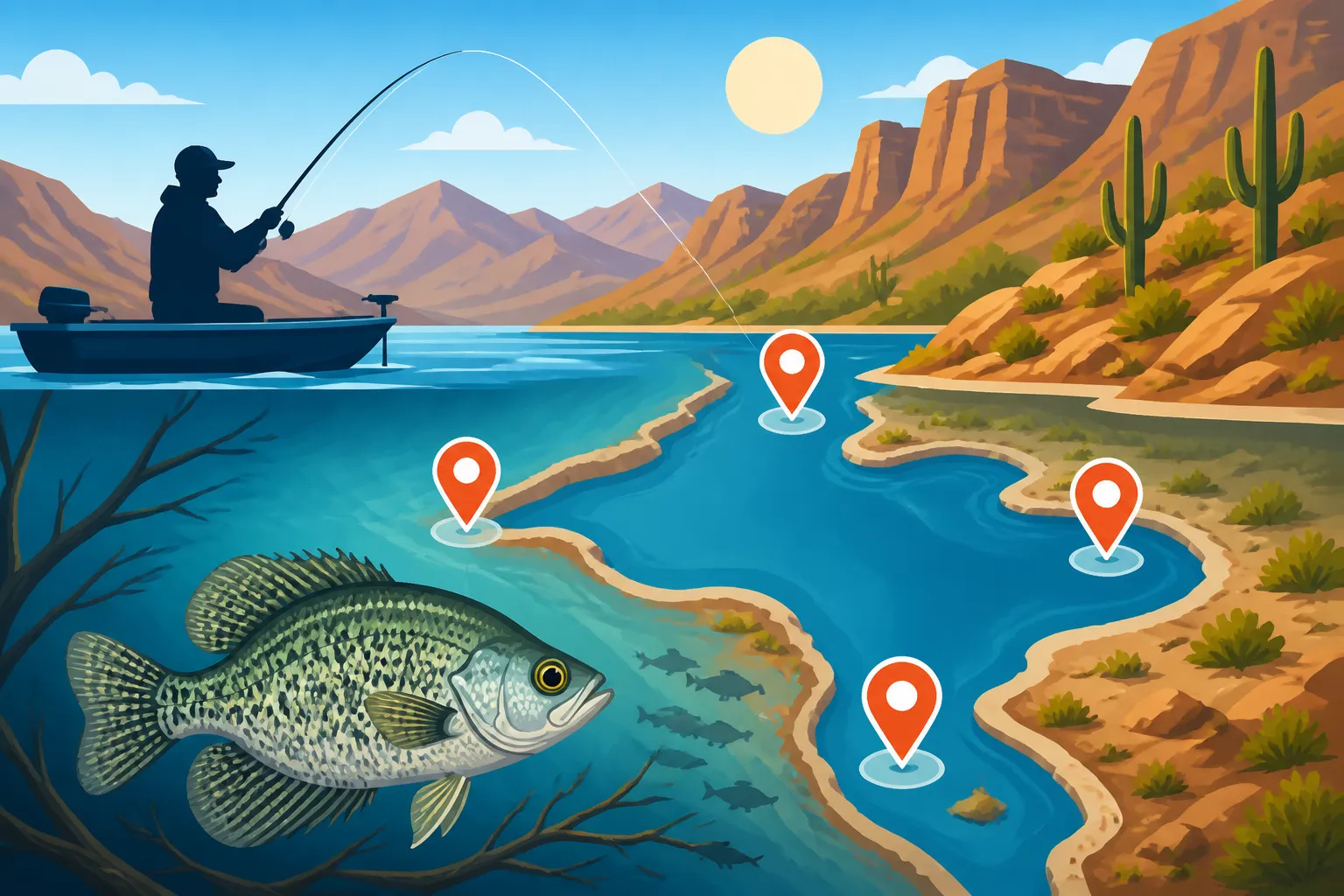 Best Areas for Crappie at Roosevelt Lake