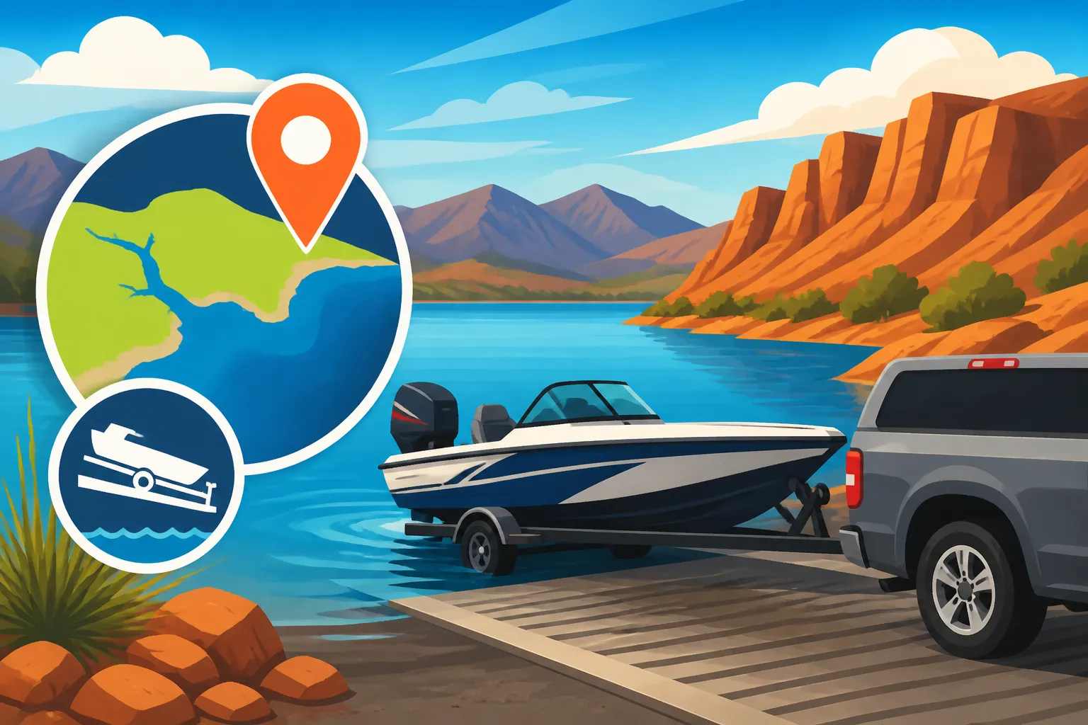 Boat Ramp Locations at Roosevelt Lake