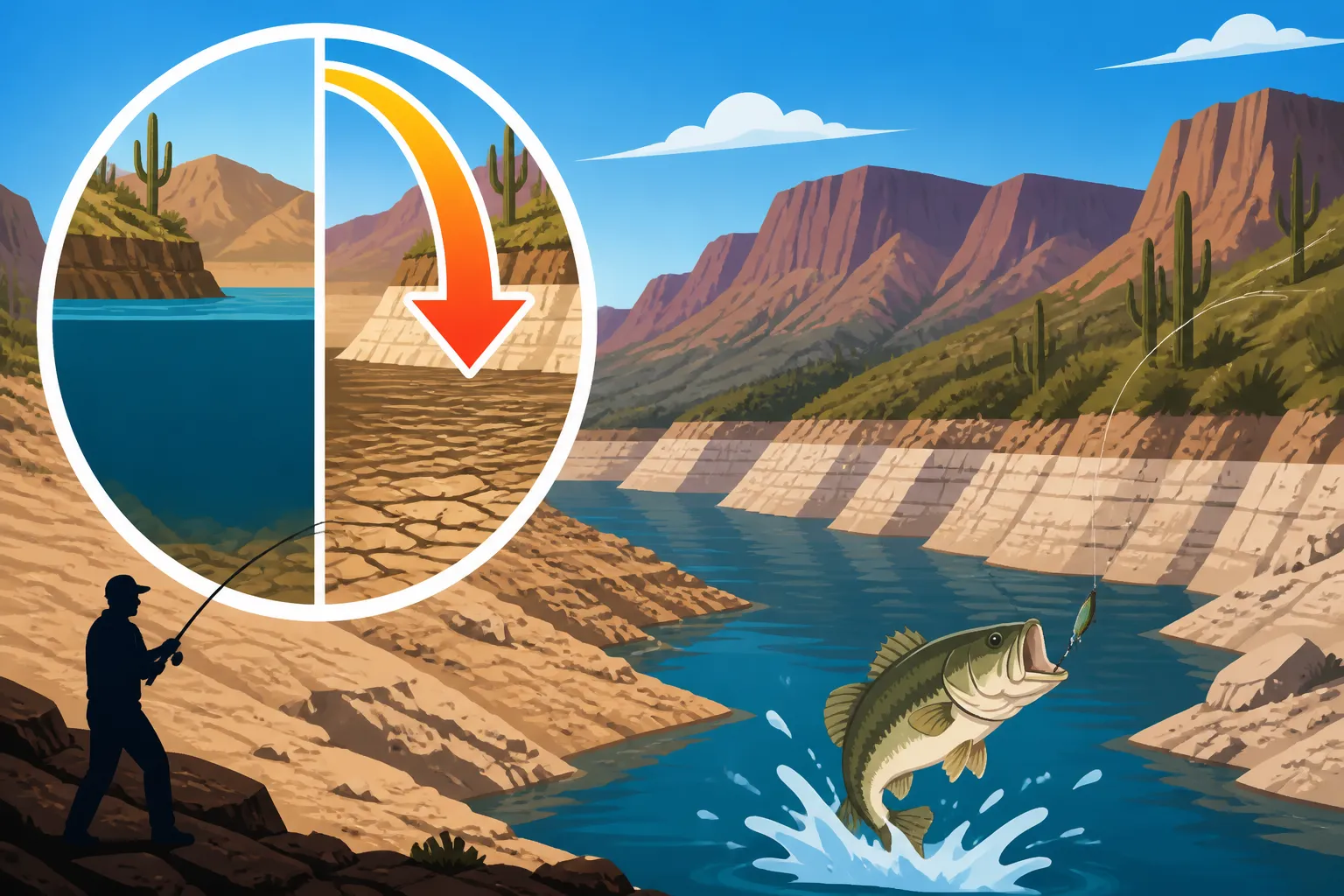 Drought Water Levels at Roosevelt Lake