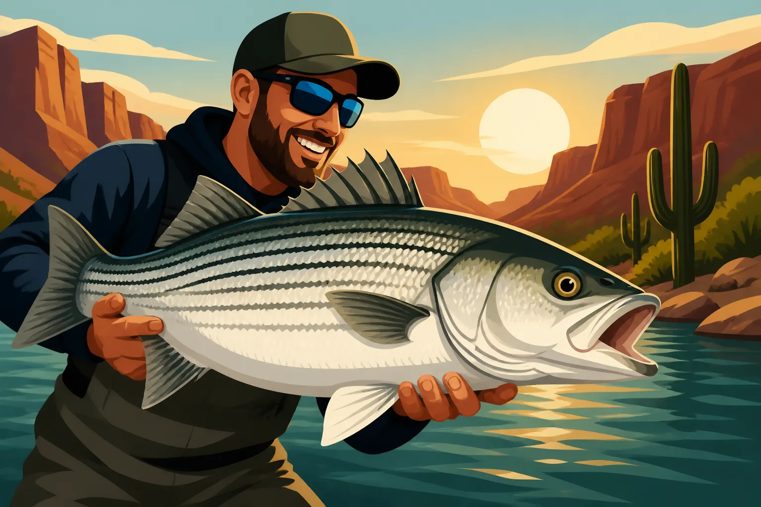 Striped Bass Record at the Colorado River