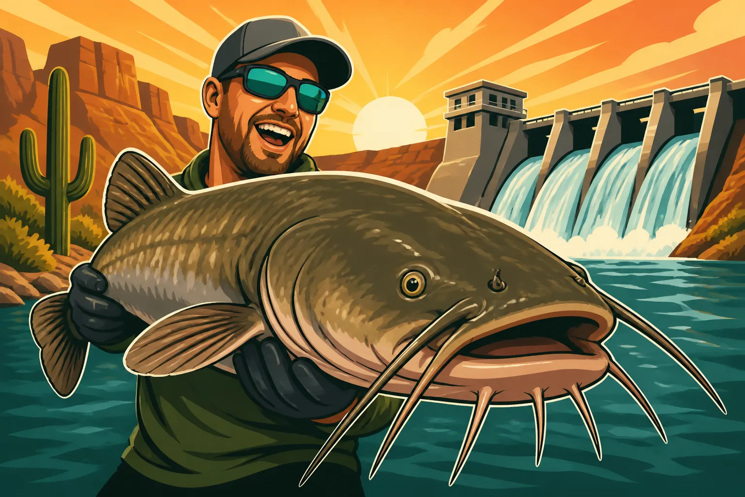 Flathead Catfish Record at Laguna Dam