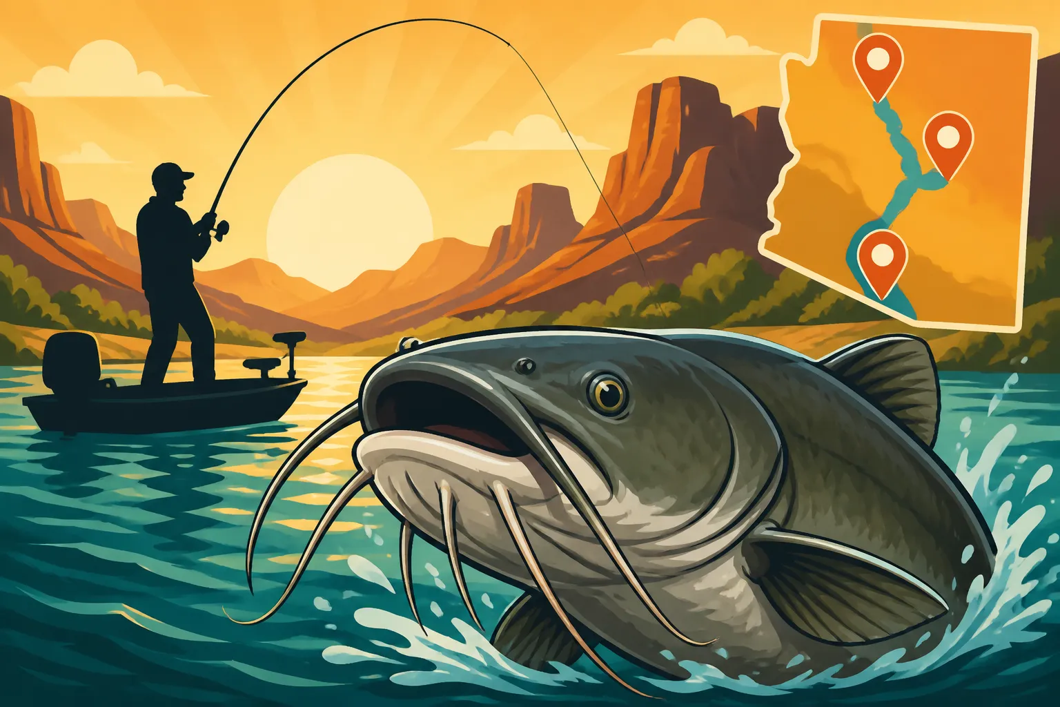 Trophy Catfish Spots on the Colorado River