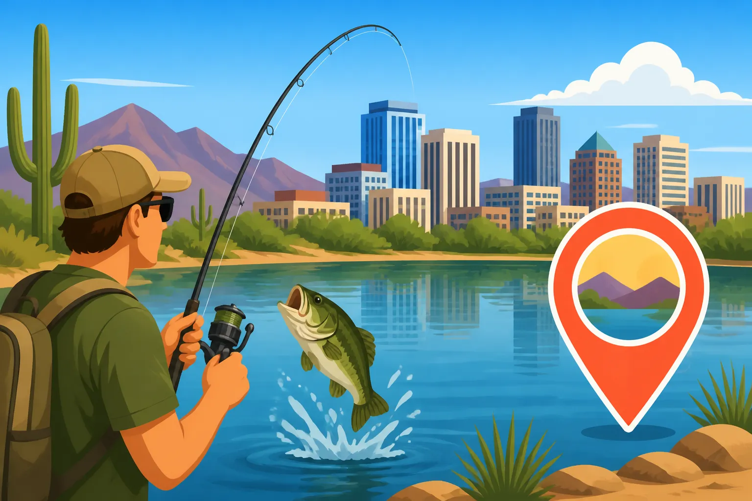 Closest Fishing Lake to Downtown Tucson