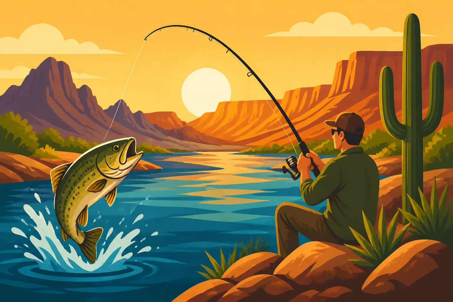 Fishing Near the California Border on the Colorado River