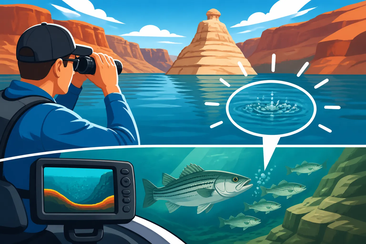 How to Find Striper Boils on Lake Powell