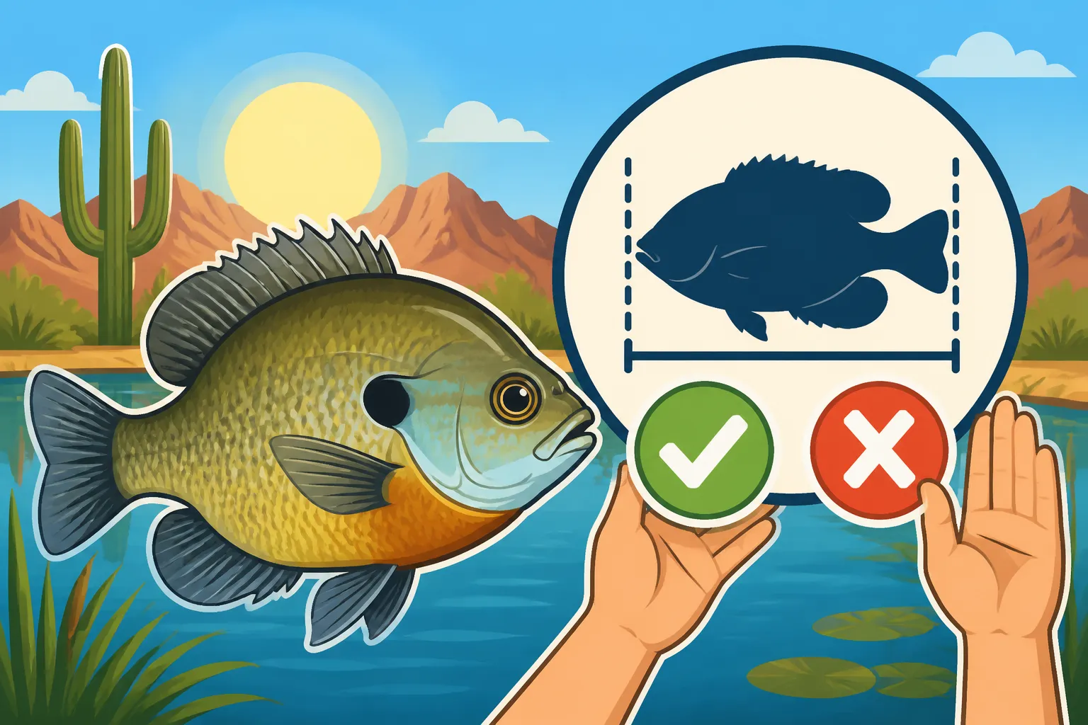 Bluegill Size Limit at Community Ponds in Arizona