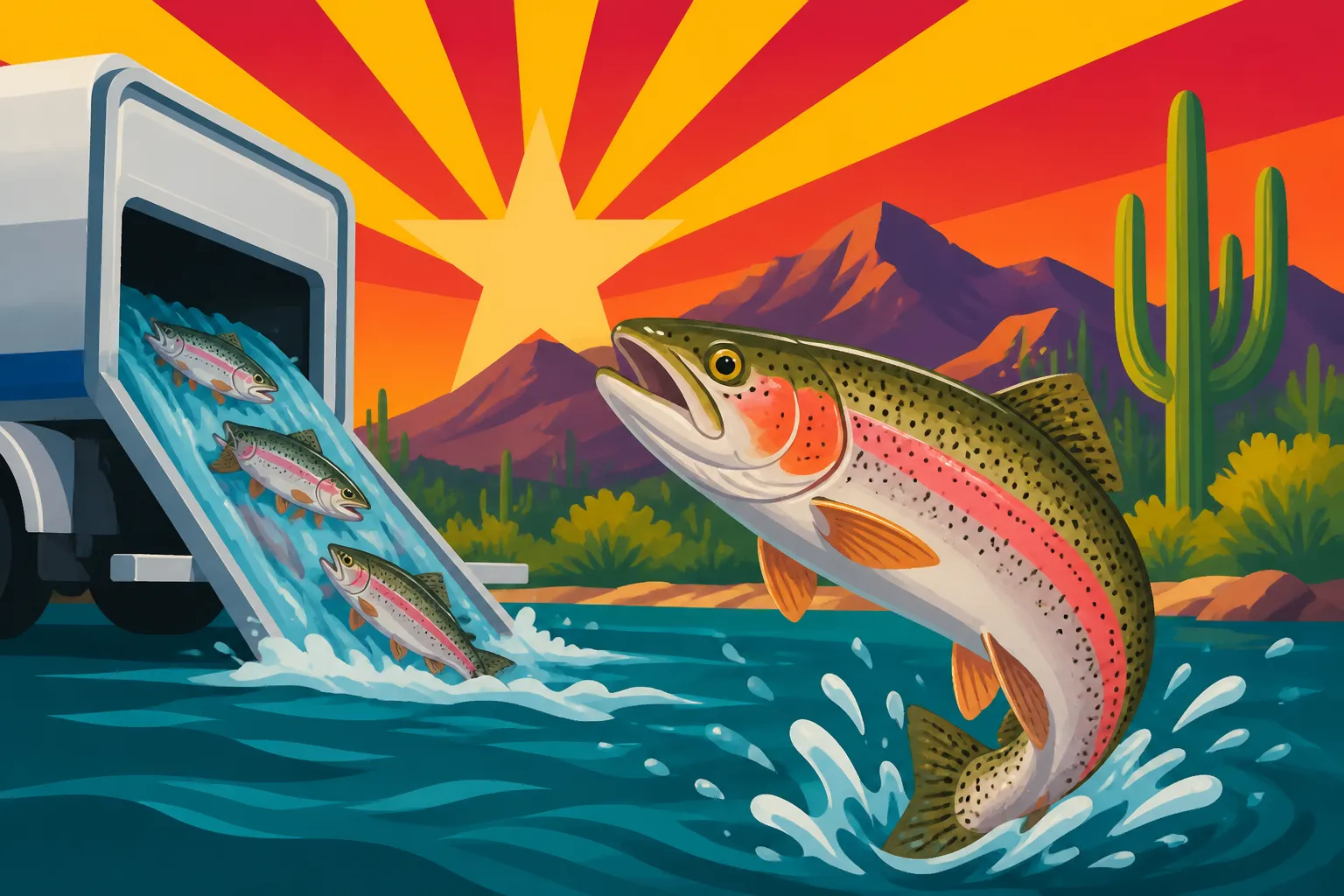 Cutbow Trout Stocking in Arizona