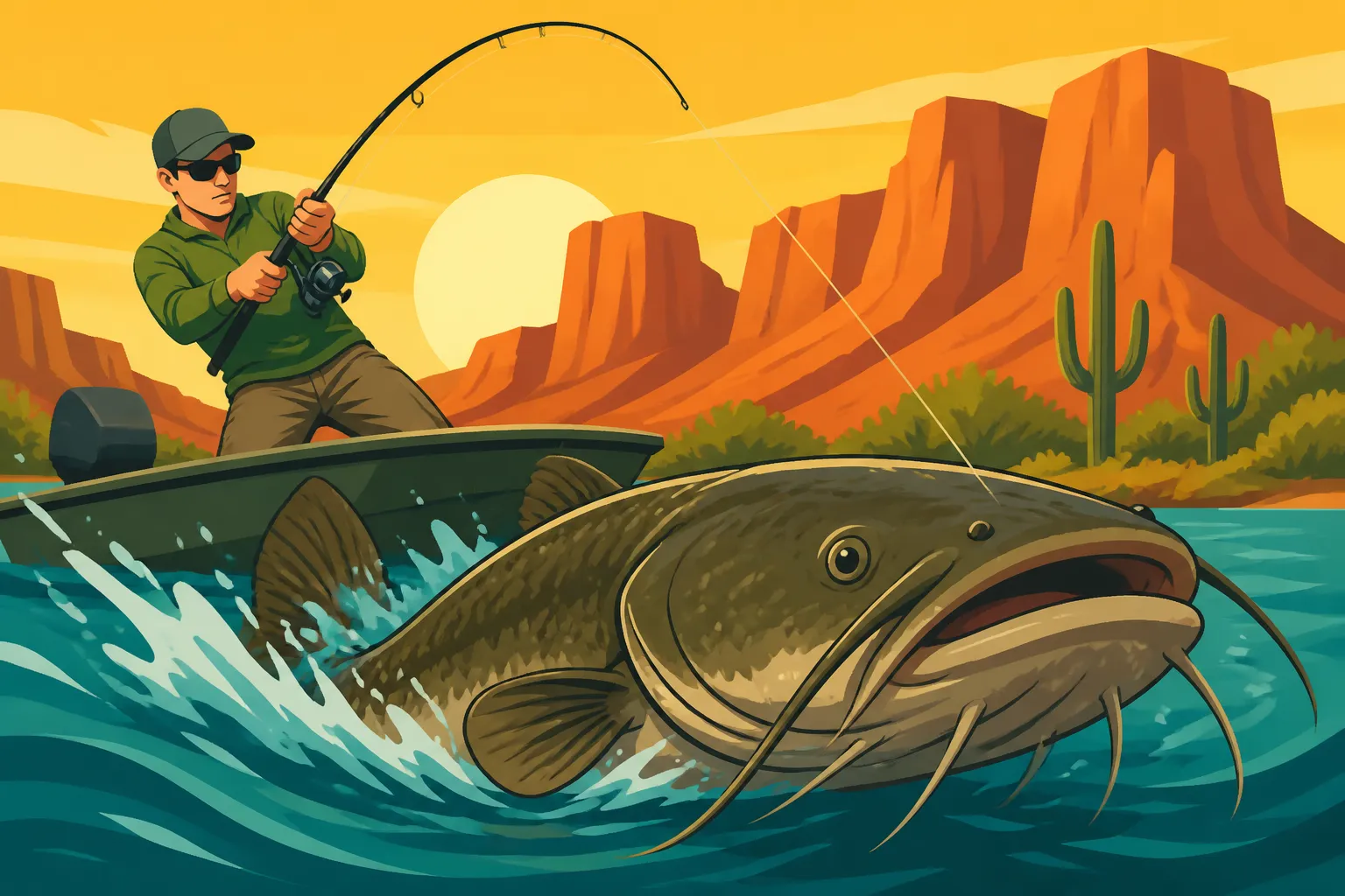 How to Fight a Big Flathead Catfish